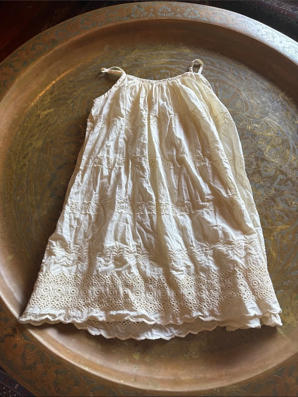 GAP White Eyelet Cotton Sundress with Spaghetti Straps
